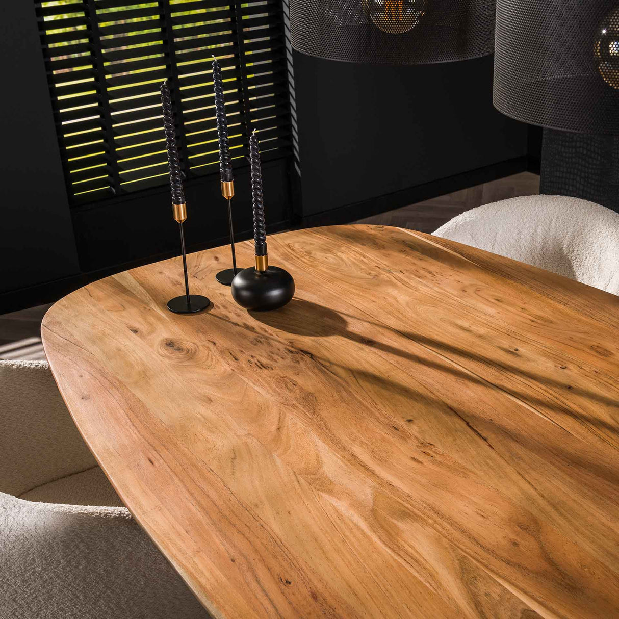 Eettafels - Deens Ovaal Eettafel Tavon Acaciahout 180x95 cm - Dimehouse
