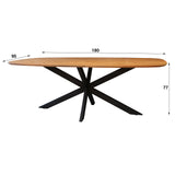Eettafels - Deens Ovaal Eettafel Tavon Acaciahout 180x95 cm - Dimehouse