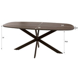 Danish oval dining table walnut brown solid acacia wood Tavon 215x105 cm