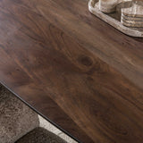 Danish oval dining table walnut brown solid acacia wood Tavon 215x105 cm