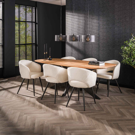 Danish Oval Dining Table Tavon Acacia Wood 215x105 cm