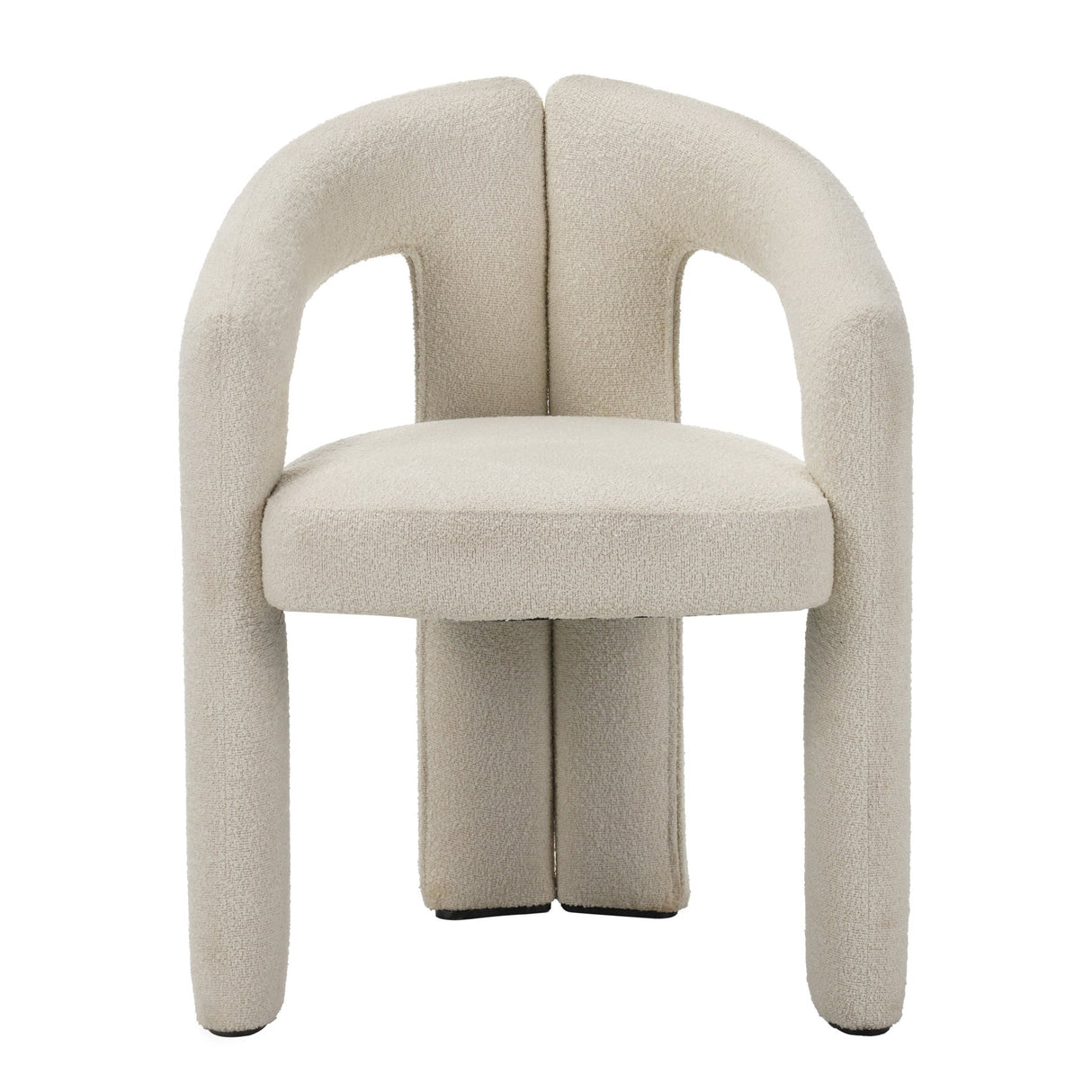 Design Dining Chair Ivory Bouclé Maro - Fully Upholstered 