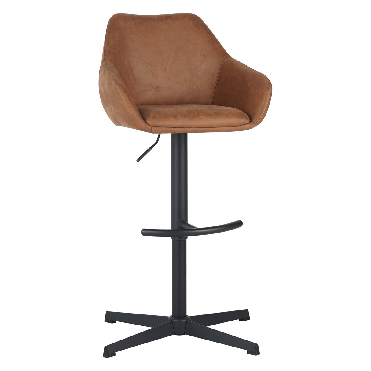 Venom bar stool Anthracite - Industrial rotating bar chair with armrest - Eco -Leer