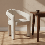 Design Dining Chair Ivory Bouclé Maro - Fully Upholstered 