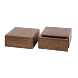 Floating bedside table acacia drift brown industrial 