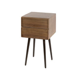 Nightstand Lio – Acacia Drift Brown – 2 Drawers 
