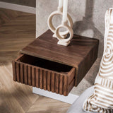 Floating nightstand acacia wood drift brown – 1 drawer 