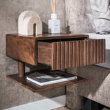 Floating Nightstand Acacia Drift Brown – 1 Drawer 35 cm 
