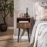 Nightstand Dex Acacia Wood Drift Brown - 1 Drawer 