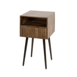 Nightstand Dex Acacia Wood Drift Brown - 1 Drawer 