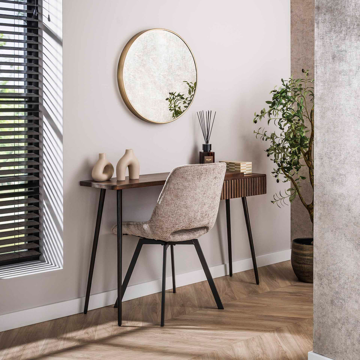 Dressing Table Elin - Solid Acacia Drift Brown 120 cm 