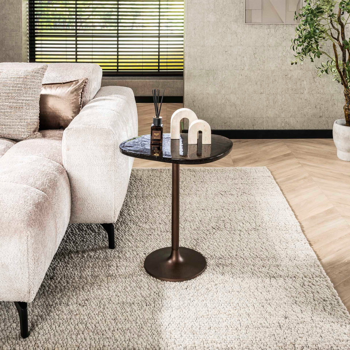 Side Table Copper Glow M – Antique Copper, 50x42x55 cm 