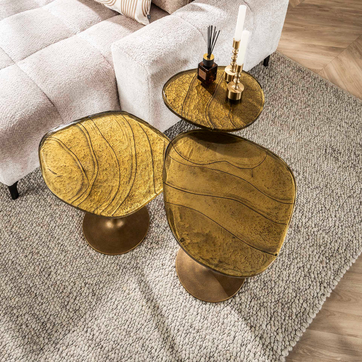 Side table Aurum S - Antique Gold Metal (53x42x50 cm) 