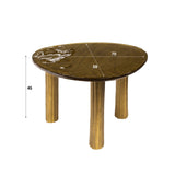 Organic coffee table Aurora L – Antique gold – 70x59 cm 