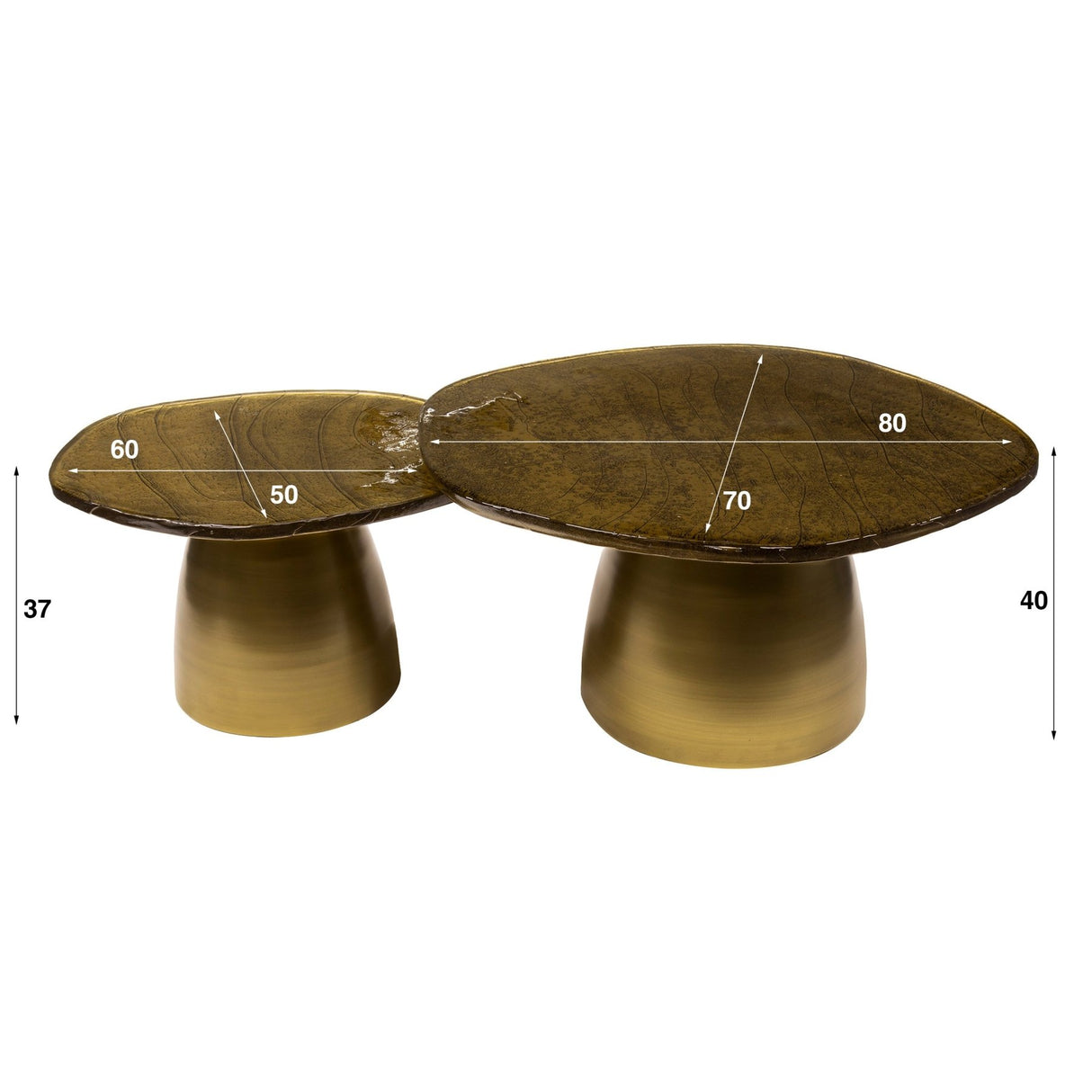 Coffee Table Set Aurelia – Antique Gold – Set of 2 