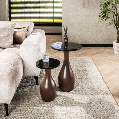 Side table Vesta drop shape - Antique copper - 30x30x45 cm 