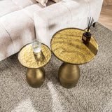 Side Table Drop S - Antique Gold - 30x30x45 cm 