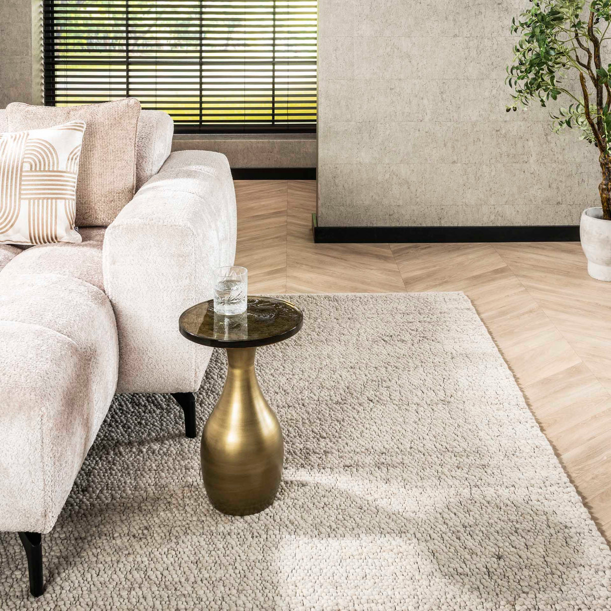 Side Table Drop S - Antique Gold - 30x30x45 cm 