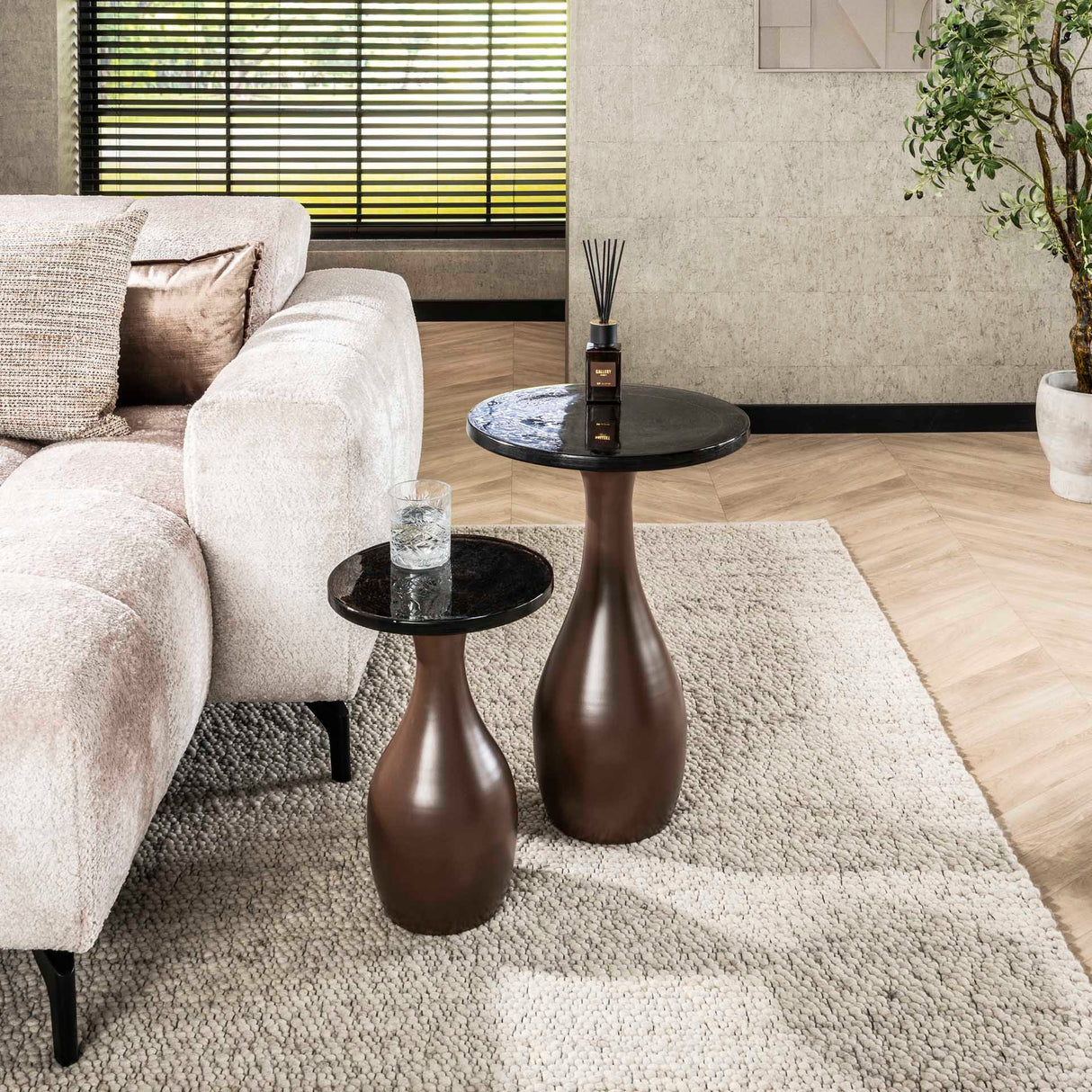 Side Table Nova Antique Copper Drop 60 cm 