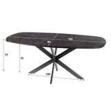 Dining Table Jax Danish Oval 180 cm - Grey Metallic 