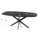 Dining Table Jax Danish Oval 215 cm - Grey Metallic 