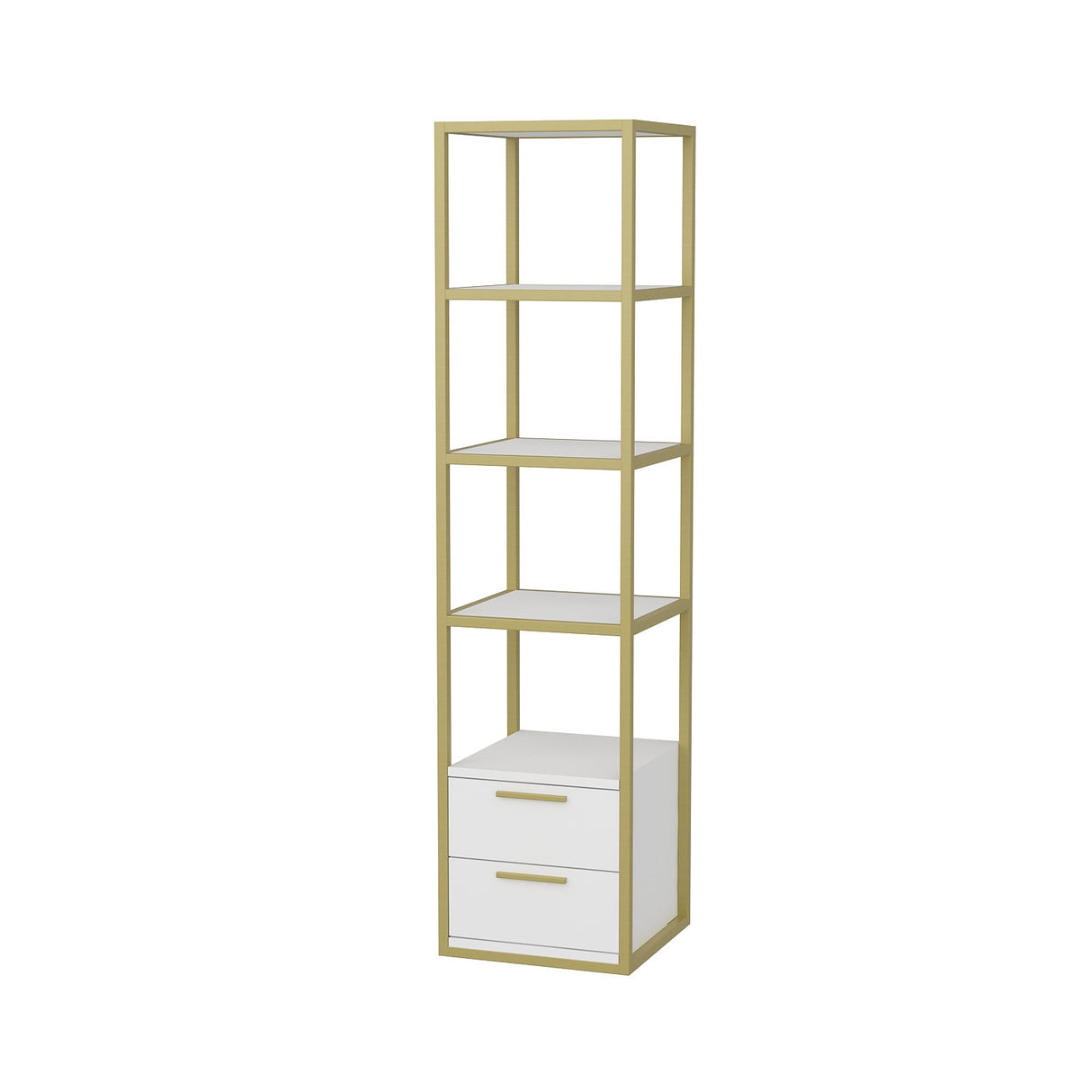 Boekenkast Robbins Gold Goud Wit Melamine 39x160x39 cm