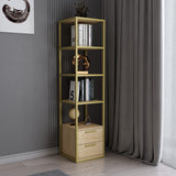 Bookcase Robbins Gold Gold Oak Melamine 39x160x39 cm