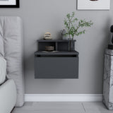 Bedside table Alice Anthracite Melamine 39.8x35x35 cm