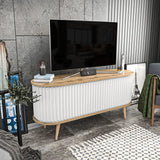 TV Meubels - TV Meubel Stor Eik Wit Melamine 140x64x43 cm - Dimehouse