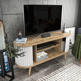 TV Meubels - TV Meubel Stor Eik Wit Melamine 140x64x43 cm - Dimehouse