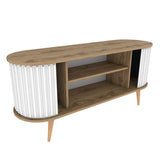 TV Meubels - TV Meubel Stor Eik Wit Melamine 140x64x43 cm - Dimehouse
