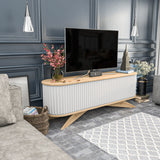 TV Meubels - TV Meubel Stor Saffier Wit Melamine 180x60x43 cm - Dimehouse