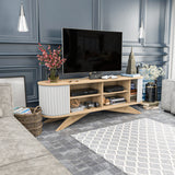 TV Meubels - TV Meubel Stor Saffier Wit Melamine 180x60x43 cm - Dimehouse
