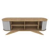 TV Meubels - TV Meubel Stor Saffier Wit Melamine 180x60x43 cm - Dimehouse