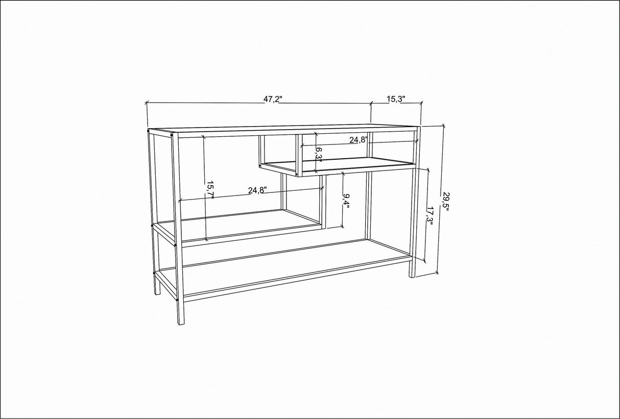 TV Meubel Robbins Black Eik Zwart Melamine 120x75x39 cm