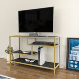 TV Meubel Robbins Gold Goud Antraciet Melamine 120x75x39 cm