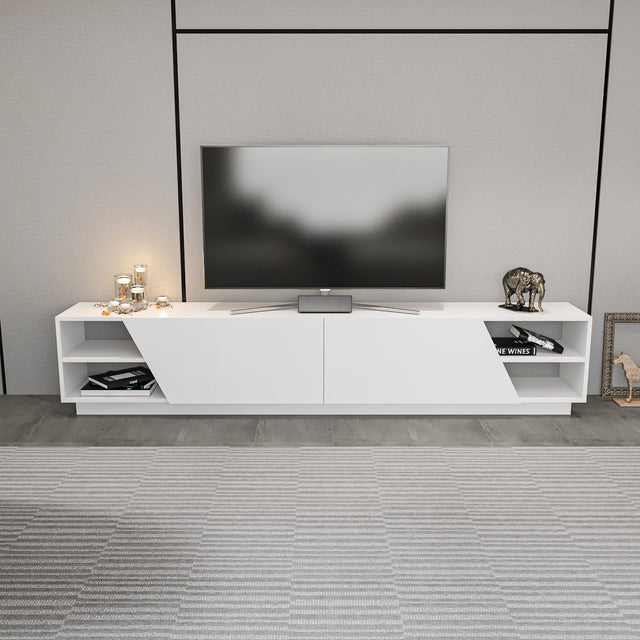 TV Meubels - TV Meubel Rhodes Wit Melamine 240x47,4x37,1 cm - Dimehouse