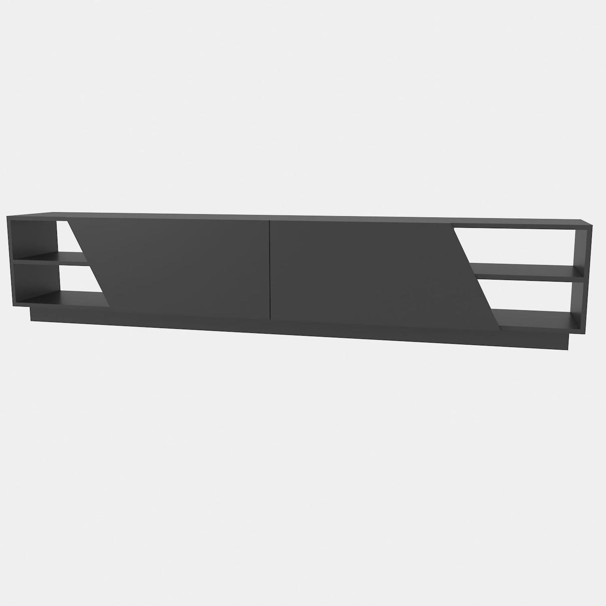 TV Meubels - TV Meubel Rhodes Antraciet Melamine 240x47,4x37,1 cm - Dimehouse