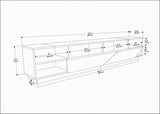 TV Meubels - TV Meubel Rhodes Antraciet Melamine 240x47,4x37,1 cm - Dimehouse