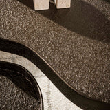 Contour kidney-shaped coffee tables set bronze liquid metal 