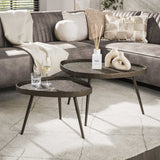 Luna Triangle coffee table set 2 bronze 80x60 cm 