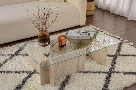 Coffee table Marble Glass Opal 