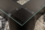 Coffee Table Black Wood Melamine Glass Opal 105x65x30 cm 