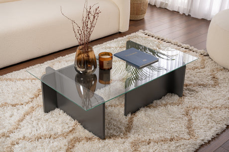 Salontafel Glas Antraciet Opal 105x65 cm