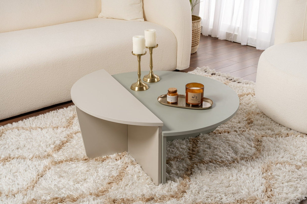 Salontafels - Ronde Salontafel As Groen Melamine 90 cm Orin - Dimehouse