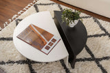 Orion Coffee Table Wood White Black 90x60 cm Wood White Wood Black Melamine 