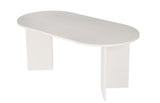 Oval dining table White melamine - Japandi - 180x89.5x75 cm - Sota