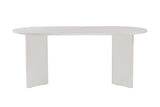Oval dining table White melamine - Japandi - 180x89.5x75 cm - Sota