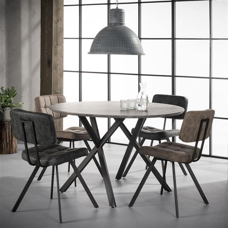 Industrial dining room chair Madrid anthracite set of 4