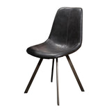 Dining chair Black Siena Saddle PU Faux Leather 